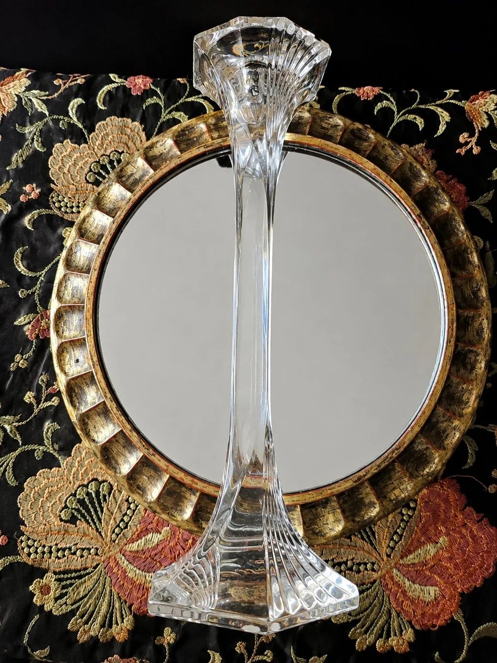 Vintage 80s MIKASA EXCELSIOR CRYSTAL 12INCH TALL CANDESTICKS